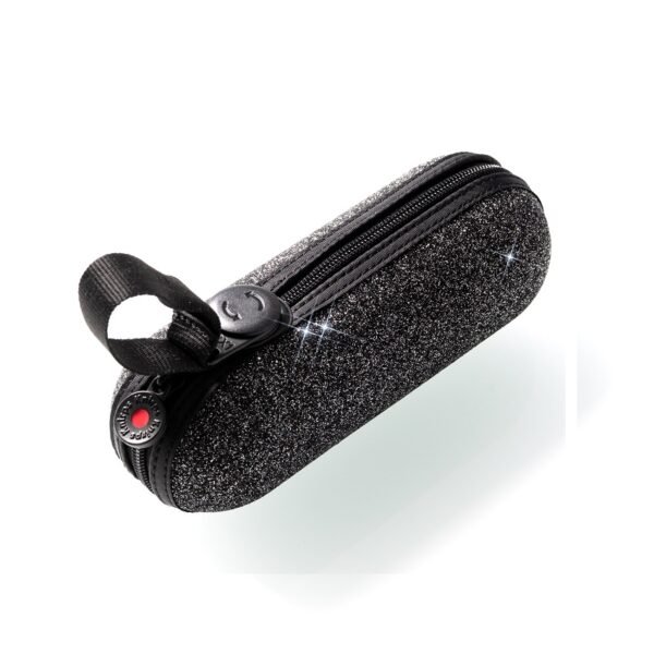 Knirps X1 2GLAM Black, pelēks spīdīgs futrālis, melns lietussargs